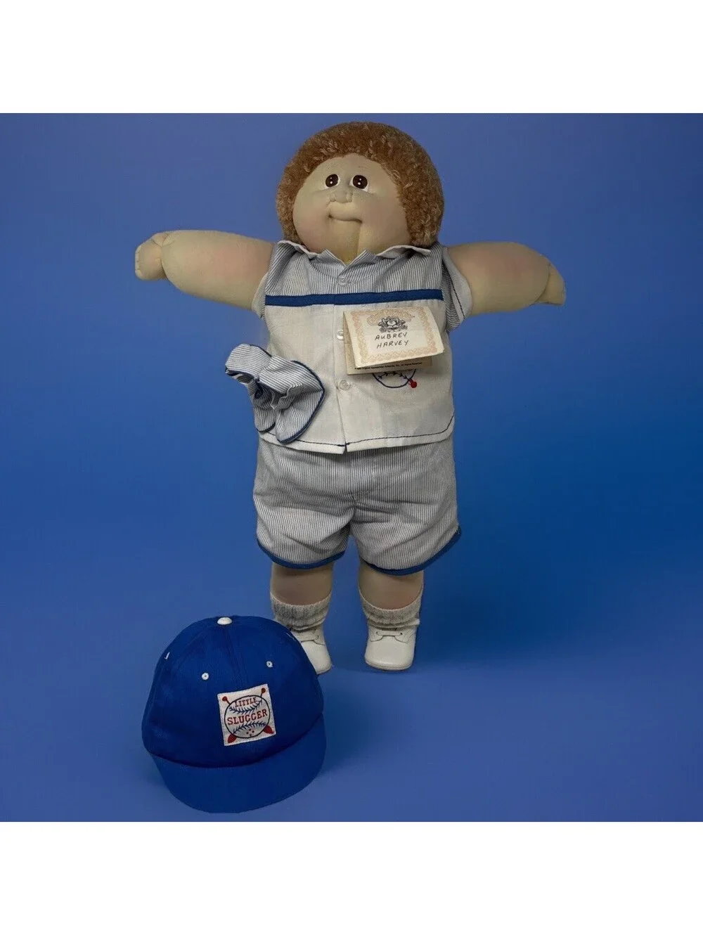 Soft Sculpture Cabbage Patch Kid Little People Signed Xavier Roberts w/ Name Tag